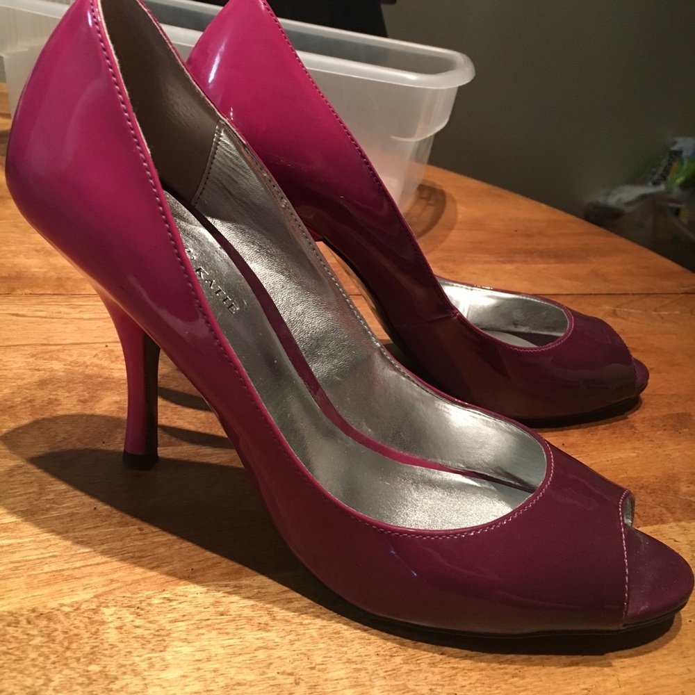 Pink/Purple Peep-toe Ombré Stillettoes